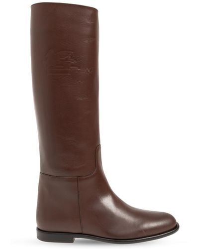 Etro Boots With Logo - Brown