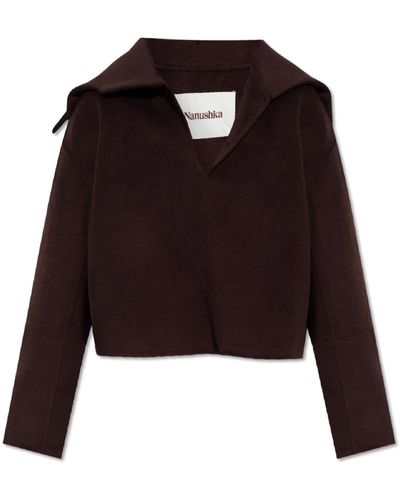 Nanushka ‘Maxe’ Sweater With Collar - Brown