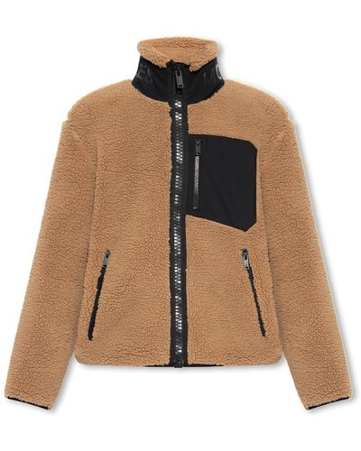 Moose Knuckles Fleece Sweatshirt With Stand Collar - Brown