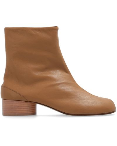 Maison Margiela Leather `tabi` Boots, - Brown