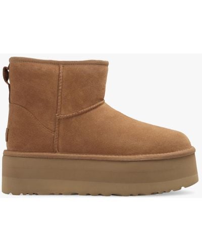 UGG Classic Mini Platform Suede Classic Boots - Brown