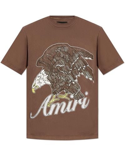 Amiri T-shirt With Logo, - Brown