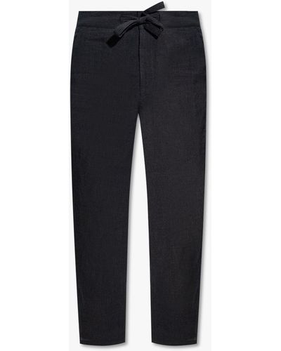 EMPORIO ARMANI Trousers in compact cotton with zip detail Casual Pants Man  a  Mens pants casual Mens pants Track pants mens