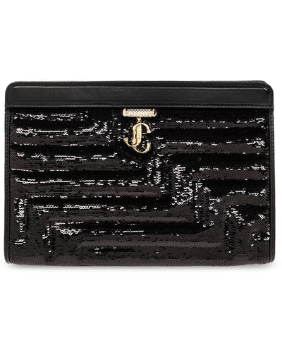 Jimmy Choo ‘Avenue’ Clutche With Sequins - Black