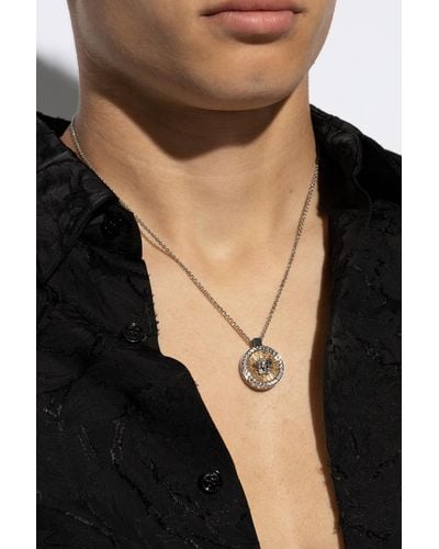 Versace Necklace With A Pendant - Black