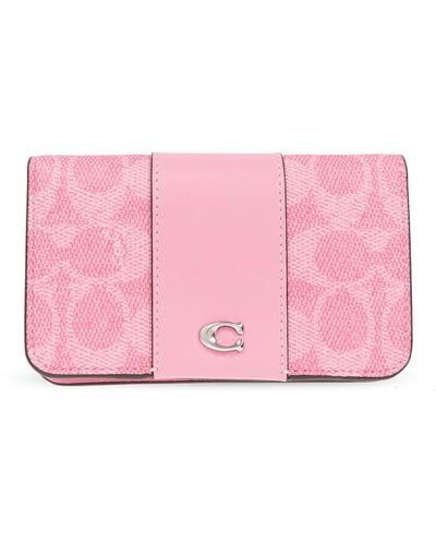 COACH Wallet With Logo, - Pink