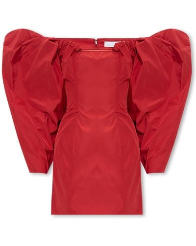 Jacquemus ‘Taffetas’ Dress With Puff Sleeves - Red