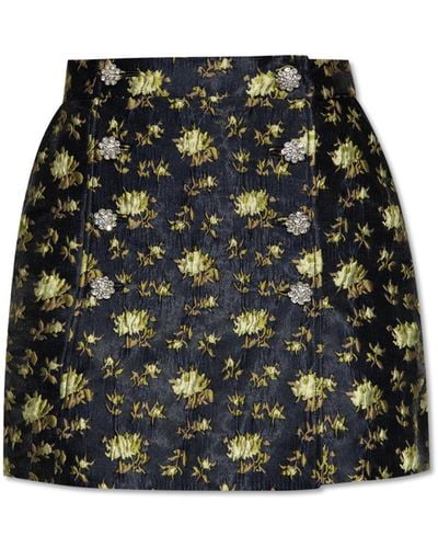 Custommade• 'rania' Skirt With Jacquard Pattern, - Black