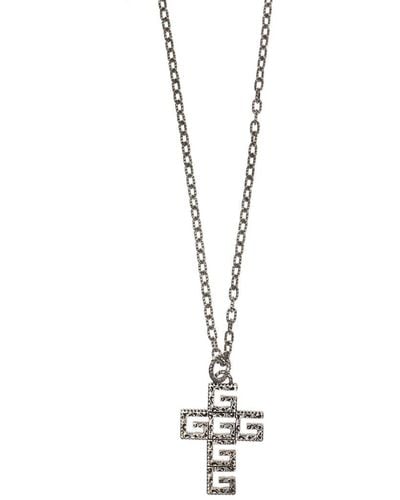 Gucci G-cross Sterling Silver Necklace - Metallic