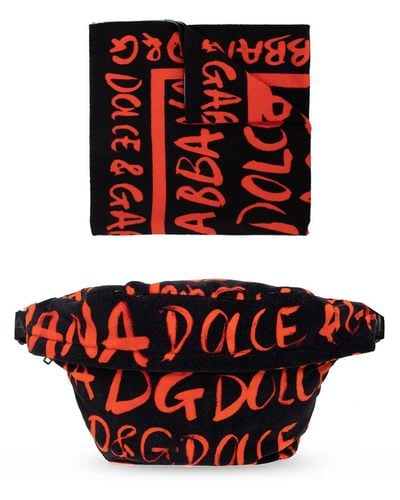 Dolce & Gabbana Beach Towel & Belt Bag Set - Red