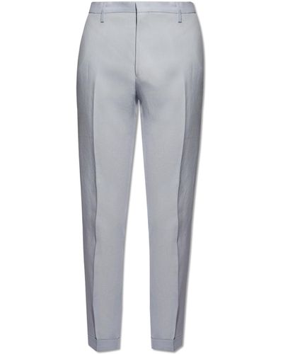 Paul Smith Linen Pleat-front Pants, - Grey
