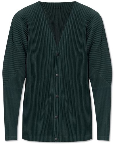 Homme Plissé Issey Miyake Pleated Cardigan - Green