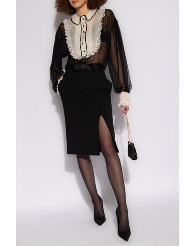 Dolce & Gabbana Wool Skirt, - Black