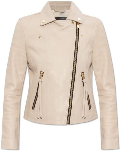 AllSaints Leather Jacket `dalby`, - Natural