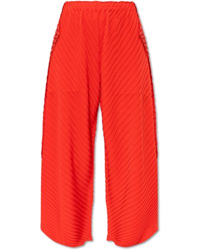 Issey Miyake Pleated Trousers - Red