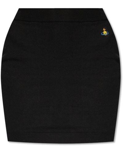Vivienne Westwood Skirt With Logo, - Black