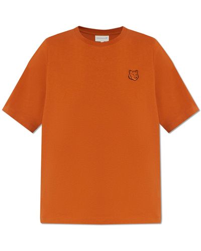 Maison Kitsuné T-shirt With Logo, - Orange