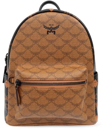 MCM Backpack With Logo, - Brown