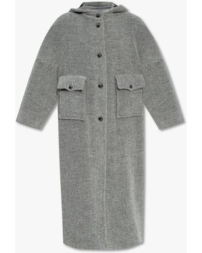 Emporio Armani Hooded Coat - Grey