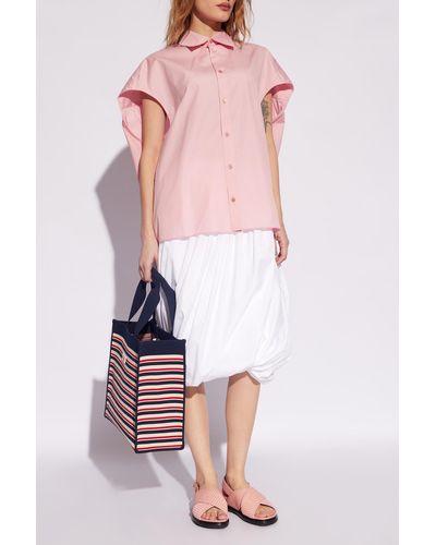 Marni Skirt In Organic Cotton, - White