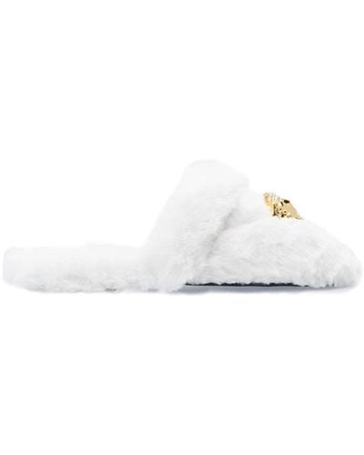 Versace Fur Slippers - White