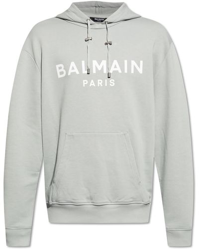 Balmain Sweatshirt With Logo, - Grey