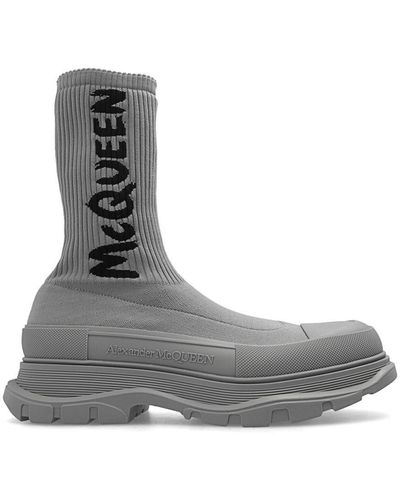 Alexander McQueen Sock Boots - Gray