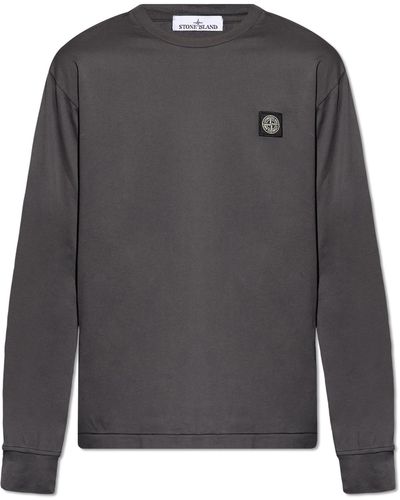 Stone Island T-Shirt With Long Sleeves - Grey