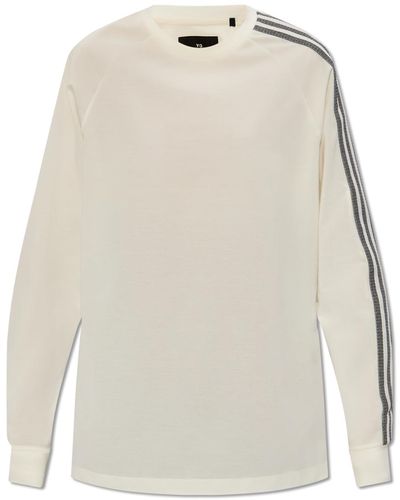Y-3 T-shirt With Long Sleeves, - Natural