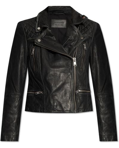 AllSaints 'cargo' Leather Jacket, - Black