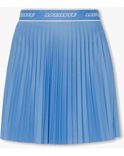 Lacoste Pleated Skirt With Logo - Blue