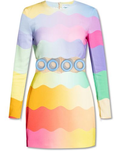 Casablancabrand Dress With Appliqué - Multicolour