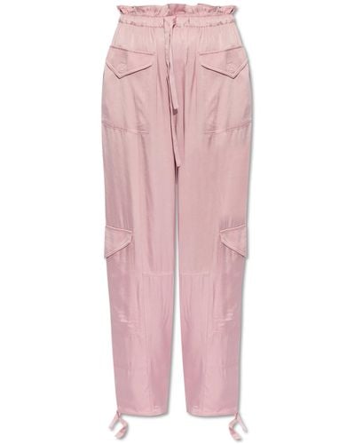Ganni Trousers With Pockets, - Pink