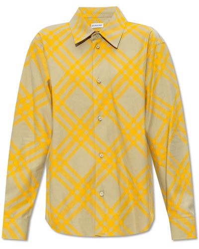 Burberry Checked Shirt - Yellow