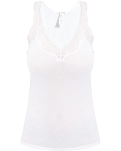 Hanro Top With Lace Trims - White