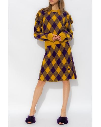 Burberry Wool Skirt - Orange