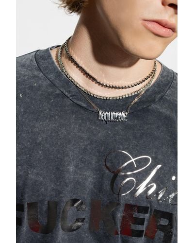 DSquared² Triple Necklace With Logo - Metallic