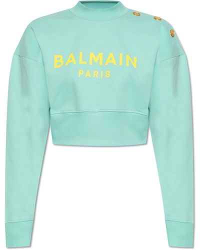 Balmain Sweatshirt With Logo - Blue