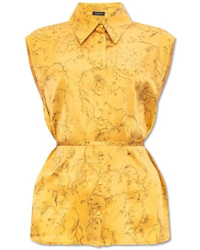 Fabiana Filippi Silk Sleeveless Shirt, - Yellow