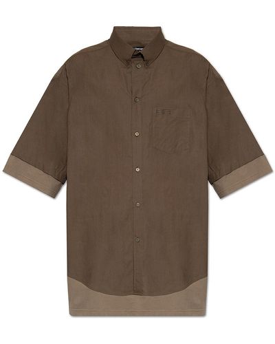 Balenciaga Oversize Shirt, - Brown