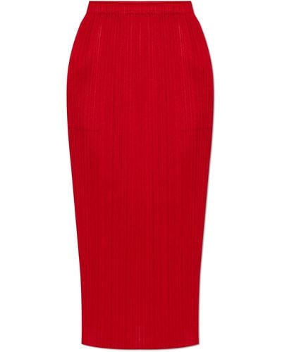 Pleats Please Issey Miyake Pleated Skirt, - Red
