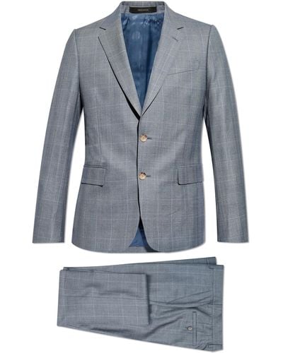 Paul Smith Plaid Pattern Suit - Blue