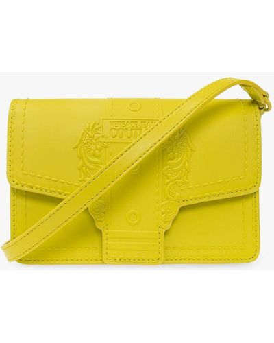Versace Embossed Shoulder Bag - Yellow