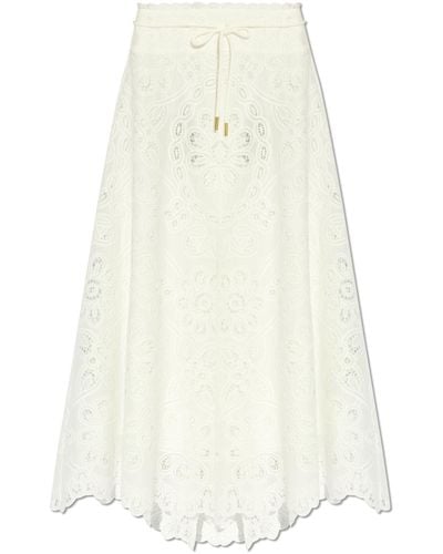 Zimmermann Lace Skirt, - White