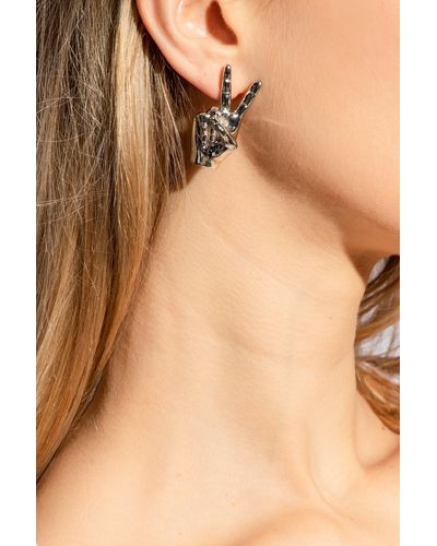 Y. Project Earrings With Hand Motif - Natural