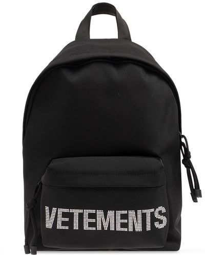 Vetements Backpack With Logo, - Black