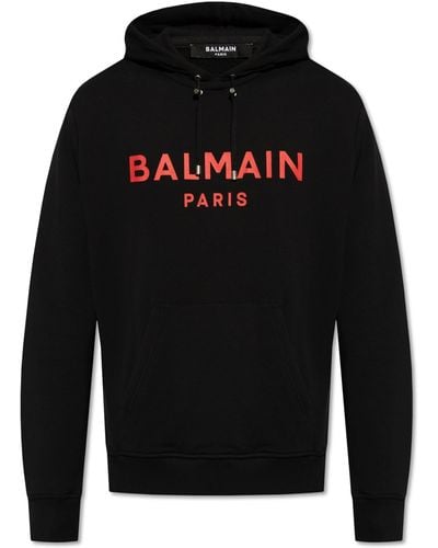 Balmain Hoodie With Logo - Black
