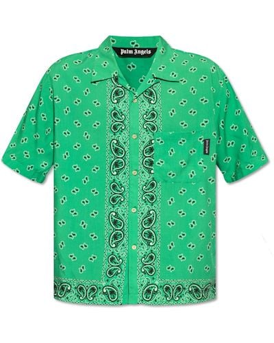 Palm Angels Short-Sleeved Shirt - Green