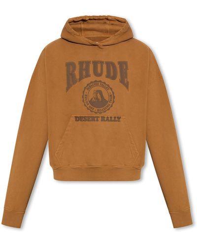 Rhude Hoodie With Logo - Natural