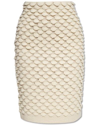 Bottega Veneta Knit Stitch Skirt - Natural